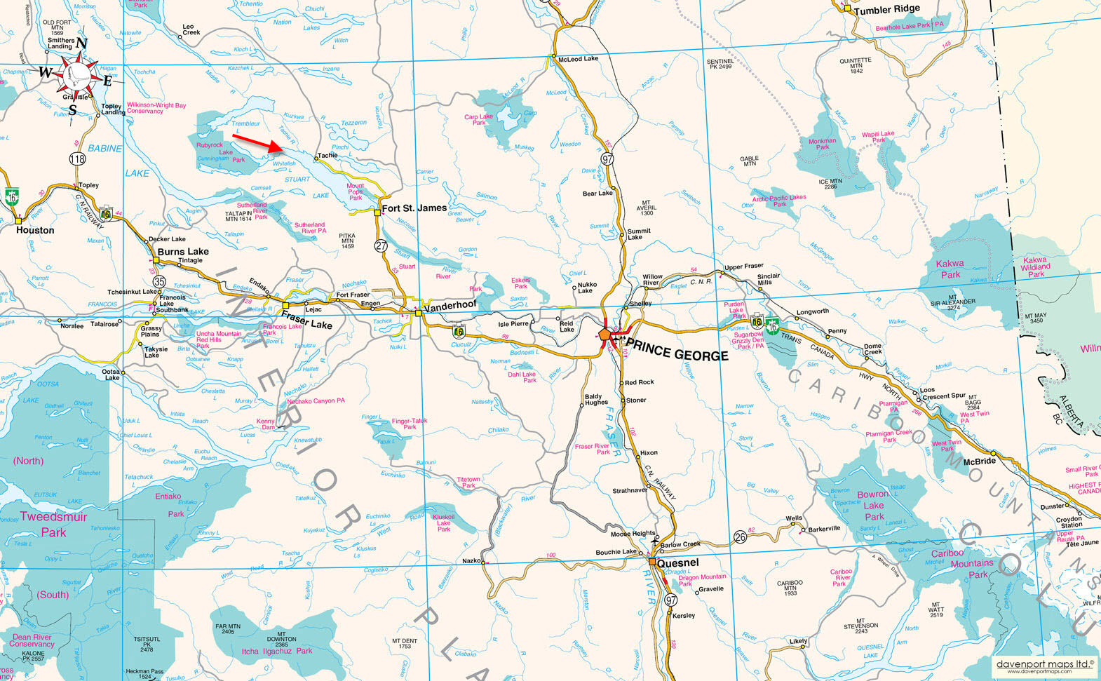 Rare Private Island with Cozy Log Cabin on Stuart Lake Fort St. James